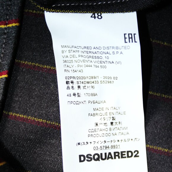 BNWT AW20 DSQUARED2 PREPPY STRIPE PATTERN SHIRT 48 & 52 - Picture 10 of 15
